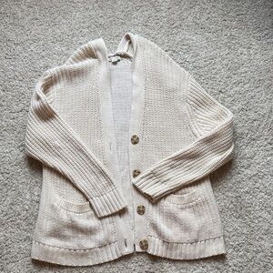 American Eagle Outfitters Cream Button-Up Cardigan